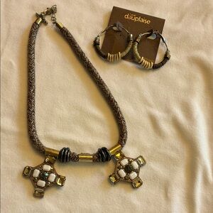 Brown and Gold Necklace Set